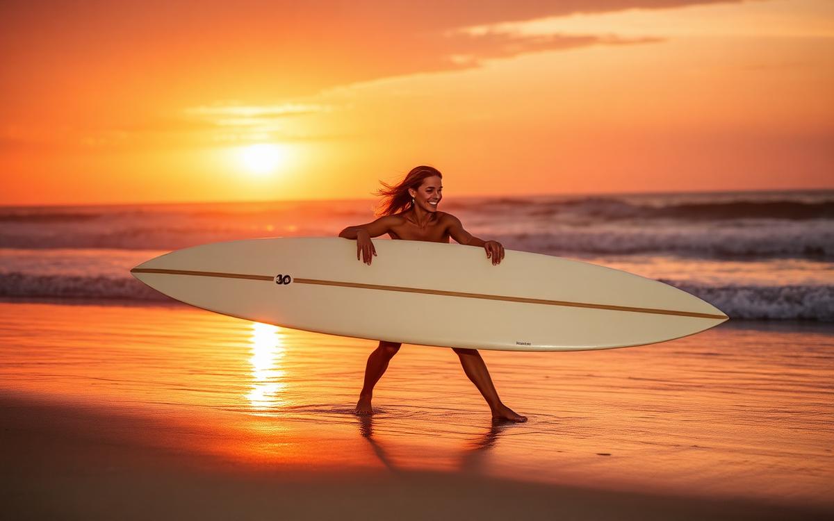 Surfista evoluindo no longboard em uma onda